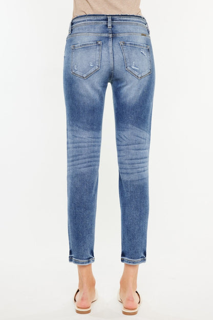 Kancan High Rise Distressed Mom Jeans-Angel Casuals