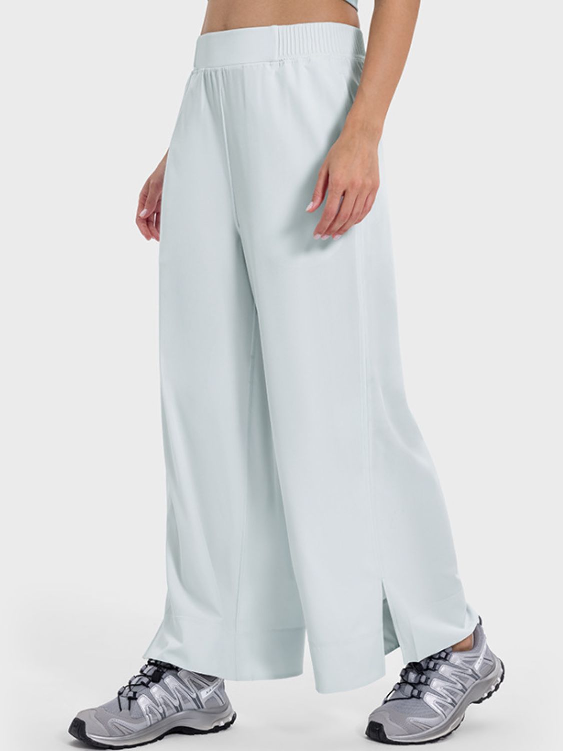 Slit Wide Leg Active Pants-Angel Casuals