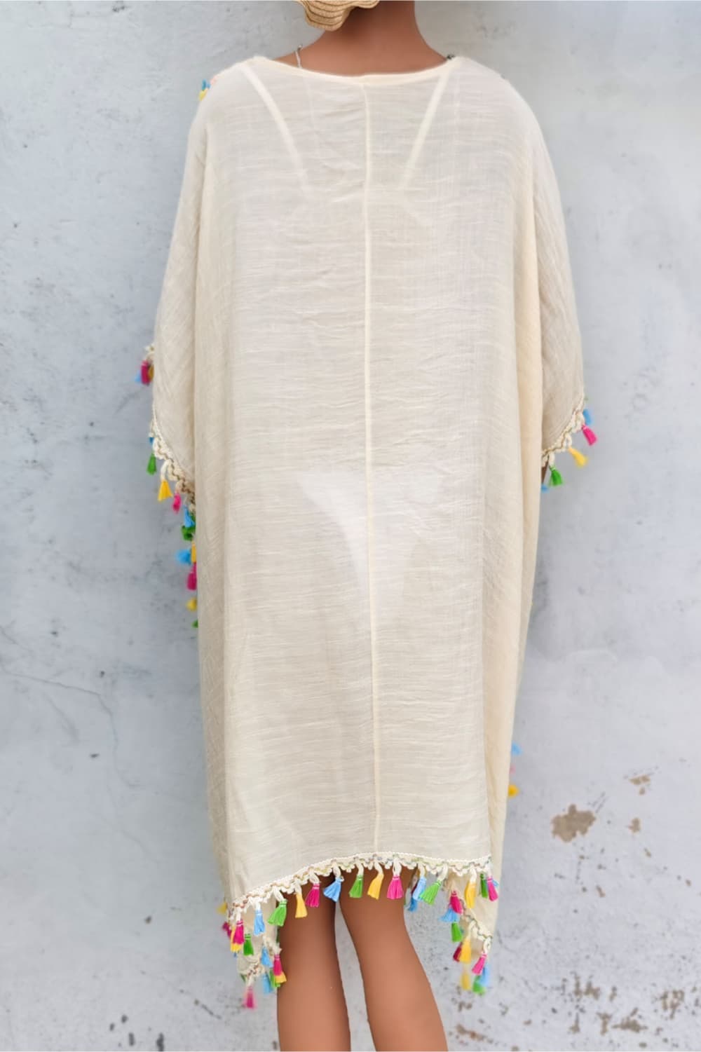 Tassel Detail Embroidery Dress-Angel Casuals