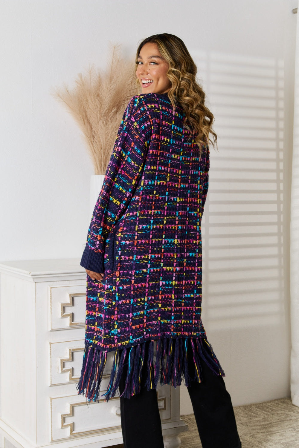 Angel Wings Fringe Hem Open Front Cardigan-Angel Casuals