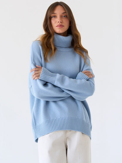 Turtleneck Long Sleeve Sweater-Angel Casuals