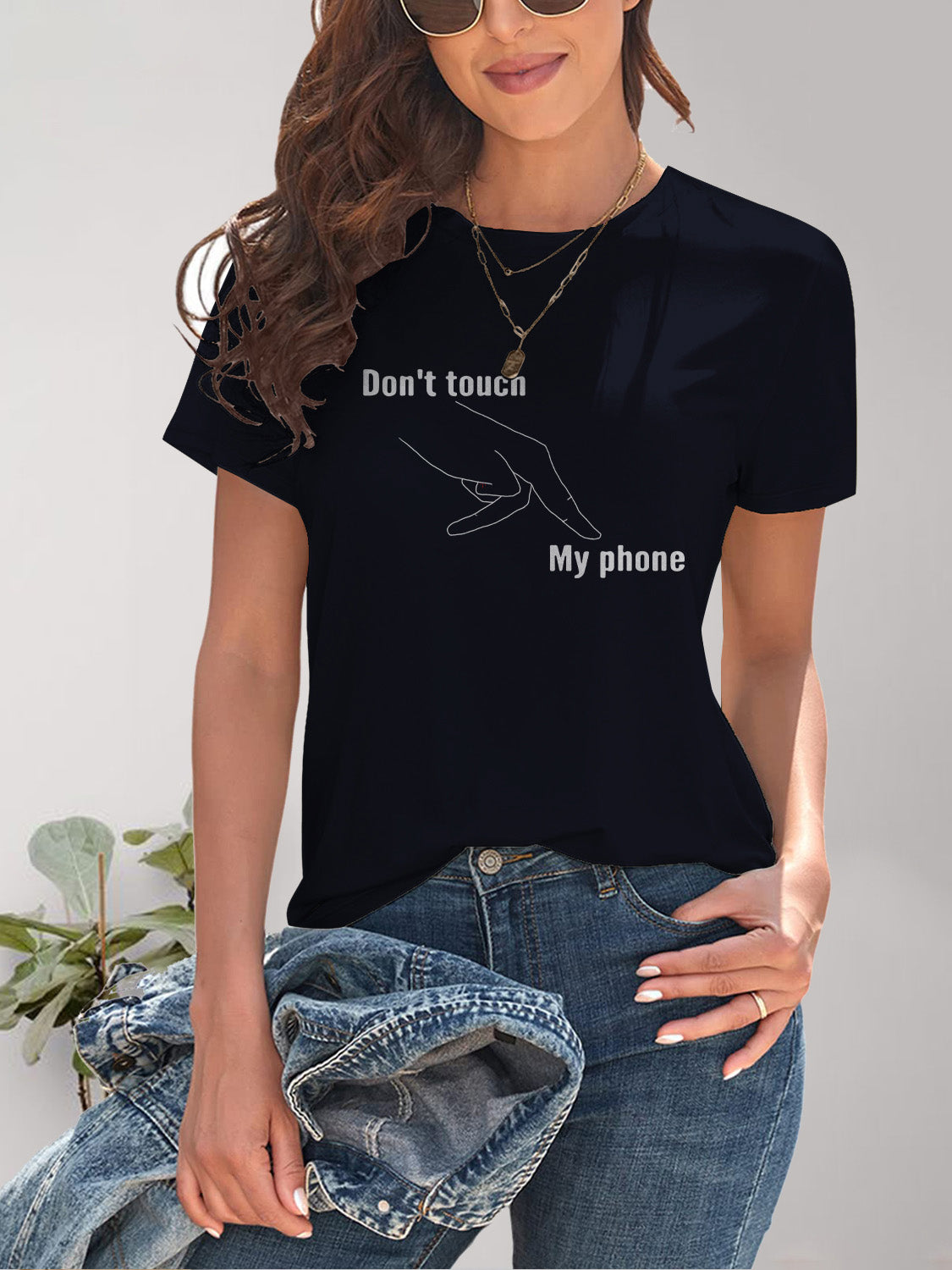 Graphic Round Neck Short Sleeve T-Shirt-Angel Casuals