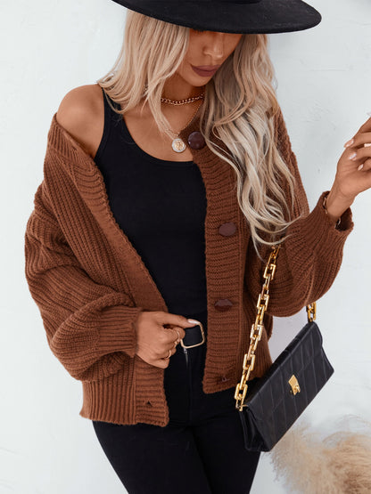 Button Down Long Sleeve Cardigan-Angel Casuals