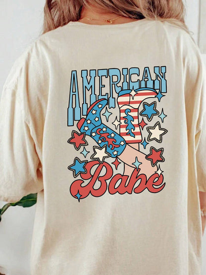 Graphic Round Neck Half Sleeve T-Shirt-Angel Casuals