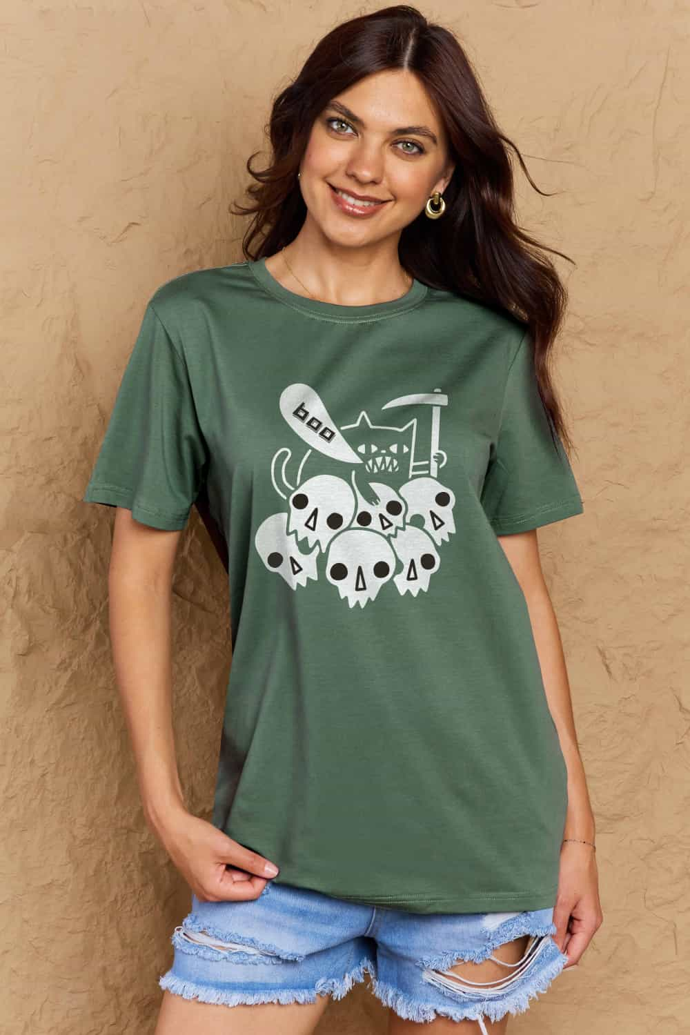 Simply Love Full Size Graphic BOO Cotton T-Shirt-Angel Casuals