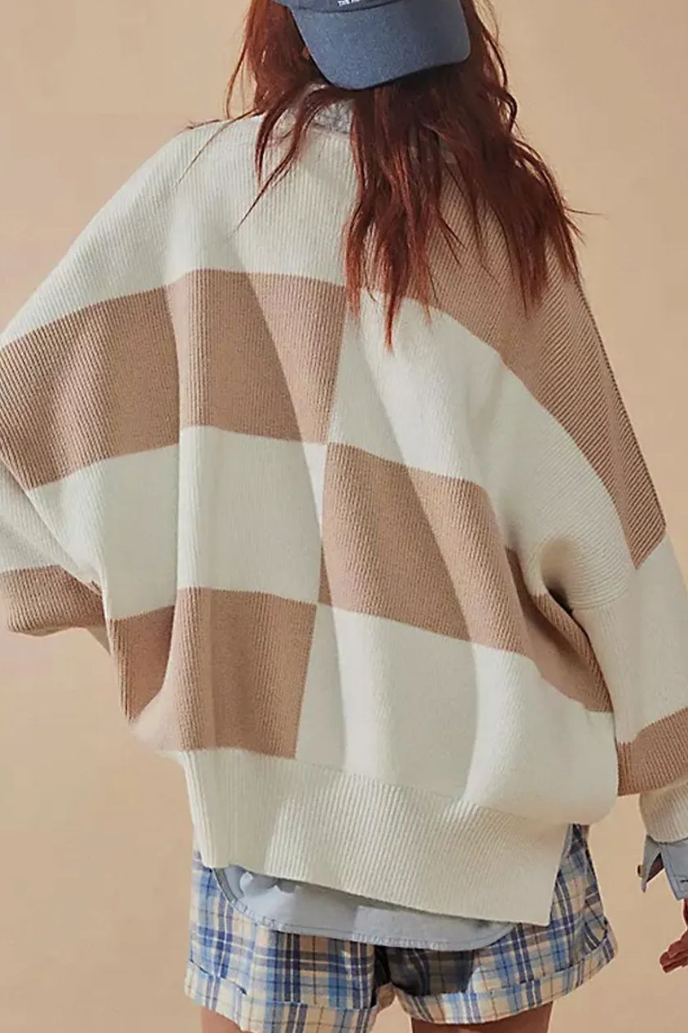 Color Block Round Neck Long Sleeve Sweater-Angel Casuals