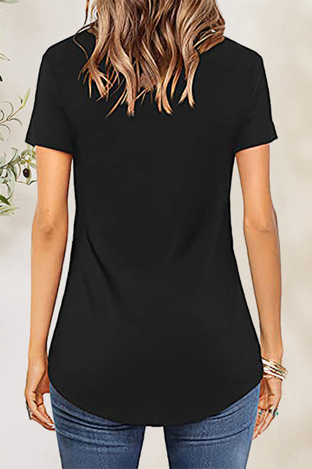 Crisscross Short Sleeve T-Shirt-Angel Casuals