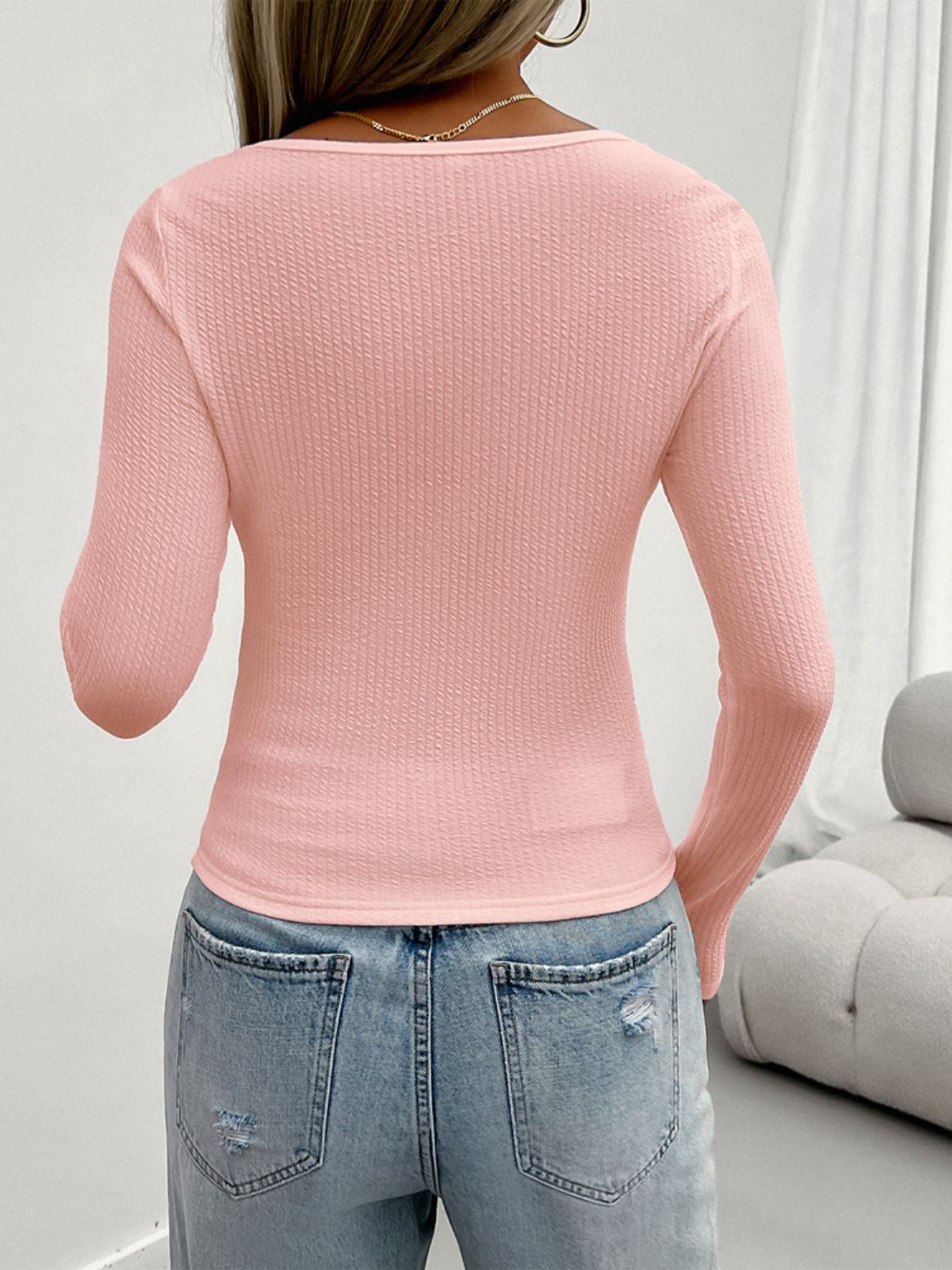 Devine Lace Detail Scoop Neck Long Sleeve T-Shirt-Angel Casuals