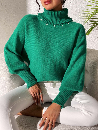 Turtleneck Long Sleeve Sweater-Angel Casuals