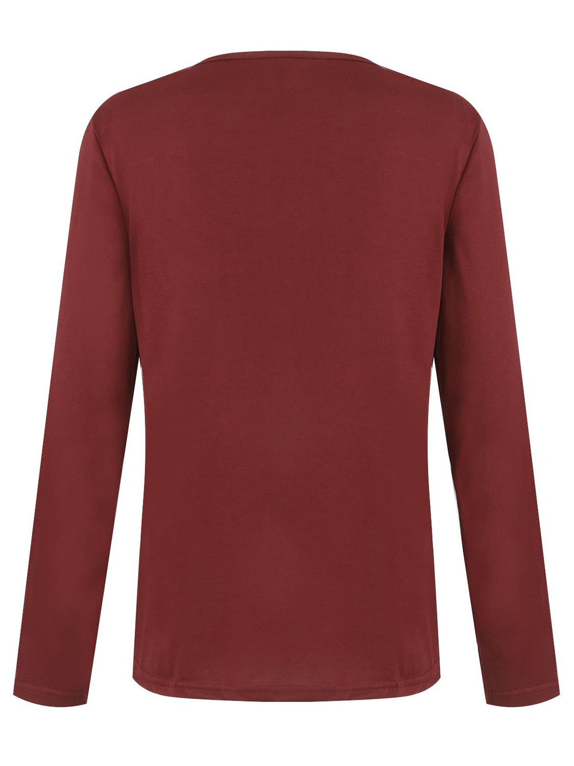 Half Button Long Sleeve T-Shirt-Angel Casuals