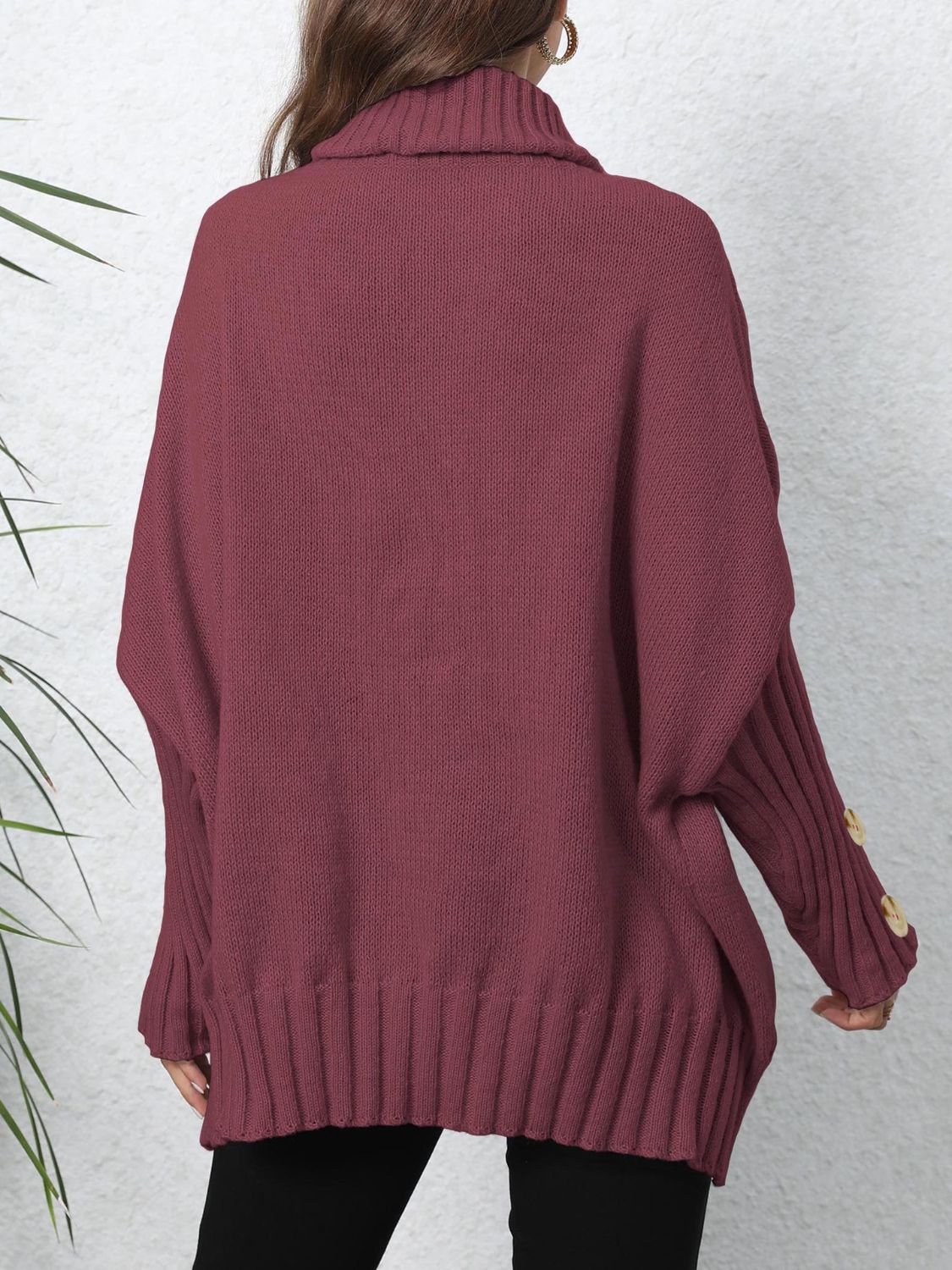 Turtleneck Long Sleeve Sweater-Angel Casuals