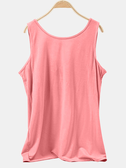 Scoop Neck Wide Strap Tank-Angel Casuals