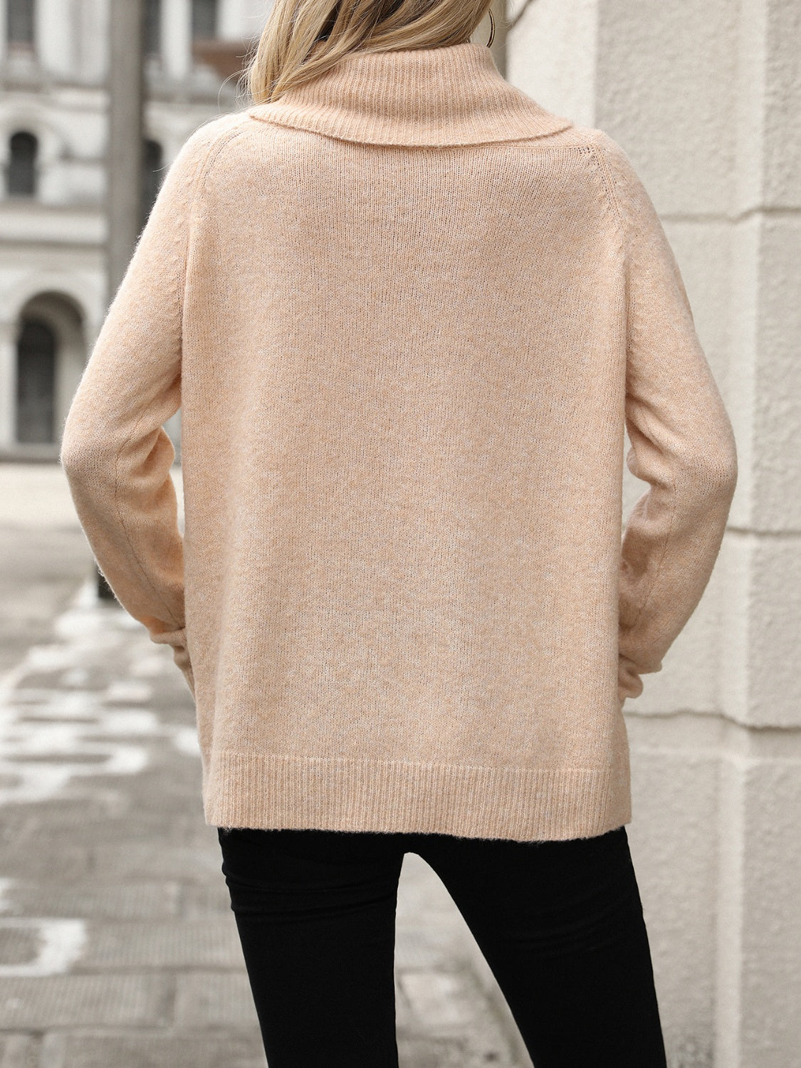 Turtleneck Long Sleeve Sweater-Angel Casuals