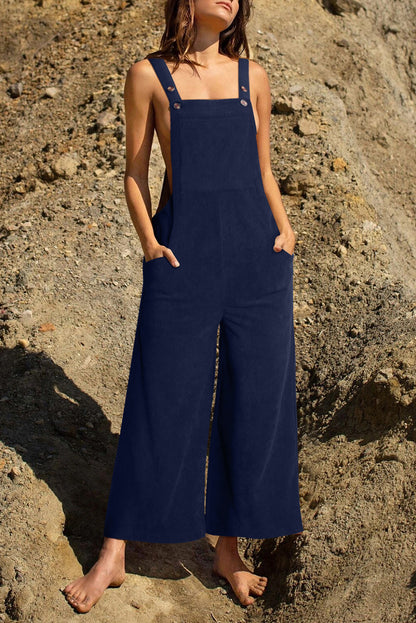 Pocketed Wide Leg Overall-Angel Casuals