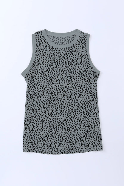 Printed Round Neck Tank-Angel Casuals