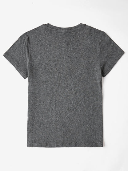 Letter Graphic Round Neck Short Sleeve T-Shirt-Angel Casuals