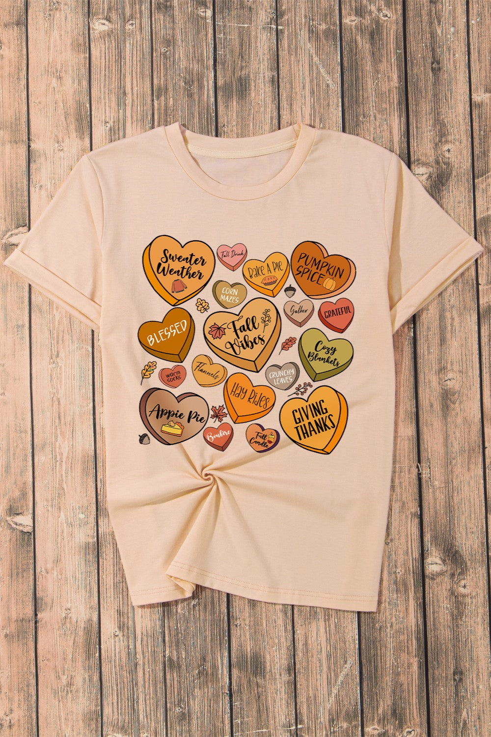 Heart Graphic Round Neck Short Sleeve T-Shirt-Angel Casuals
