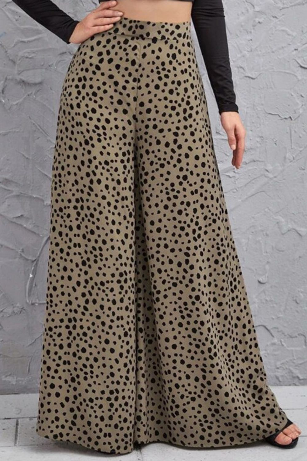 Animal Print High-Rise Culottes-Angel Casuals