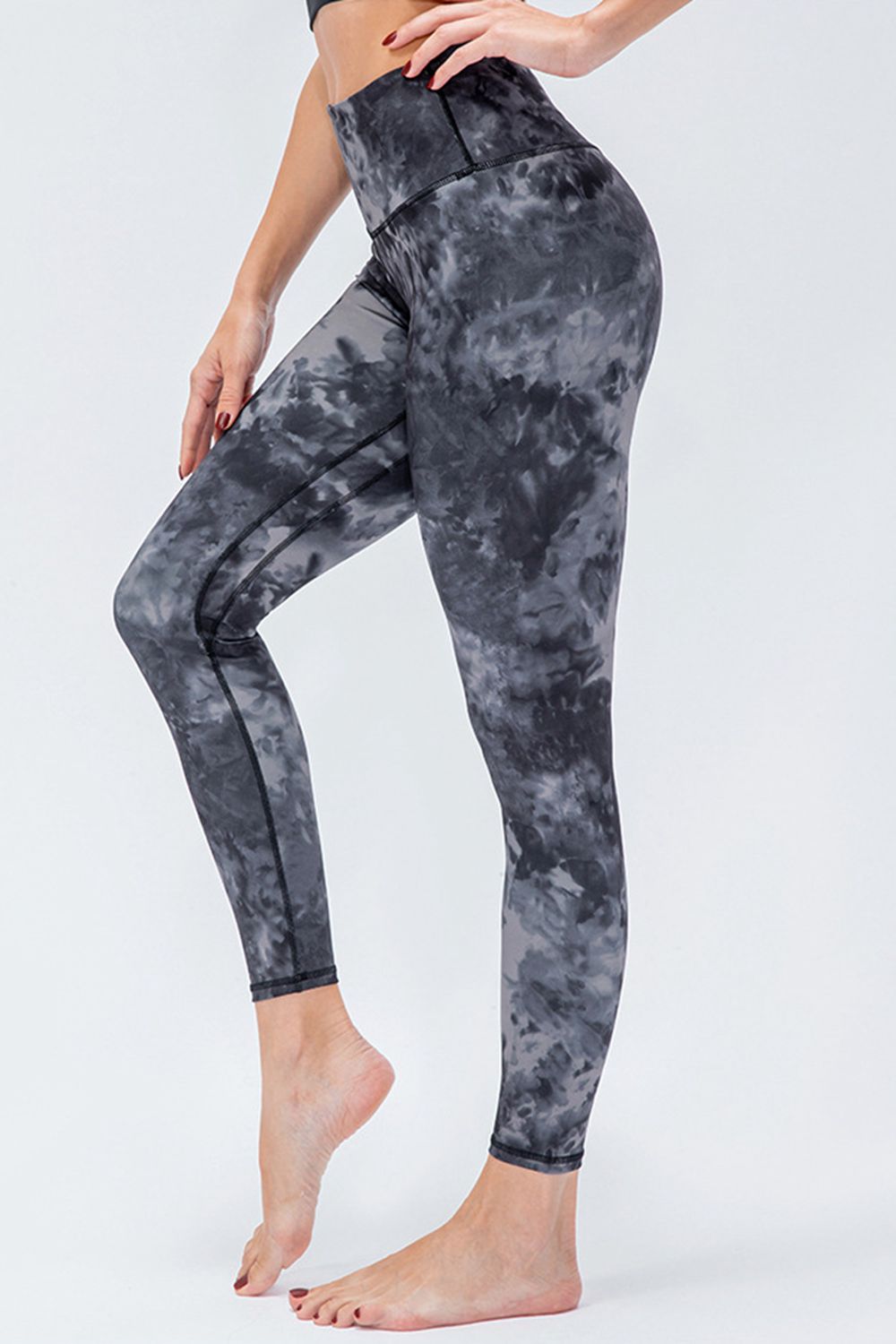 Wide Waistband Slim Fit Active Leggings-Angel Casuals