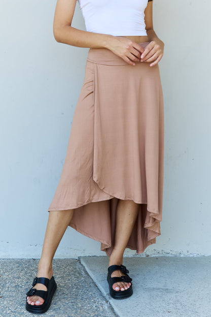 Ninexis First Choice High Waisted Flare Maxi Skirt in Camel-Angel Casuals