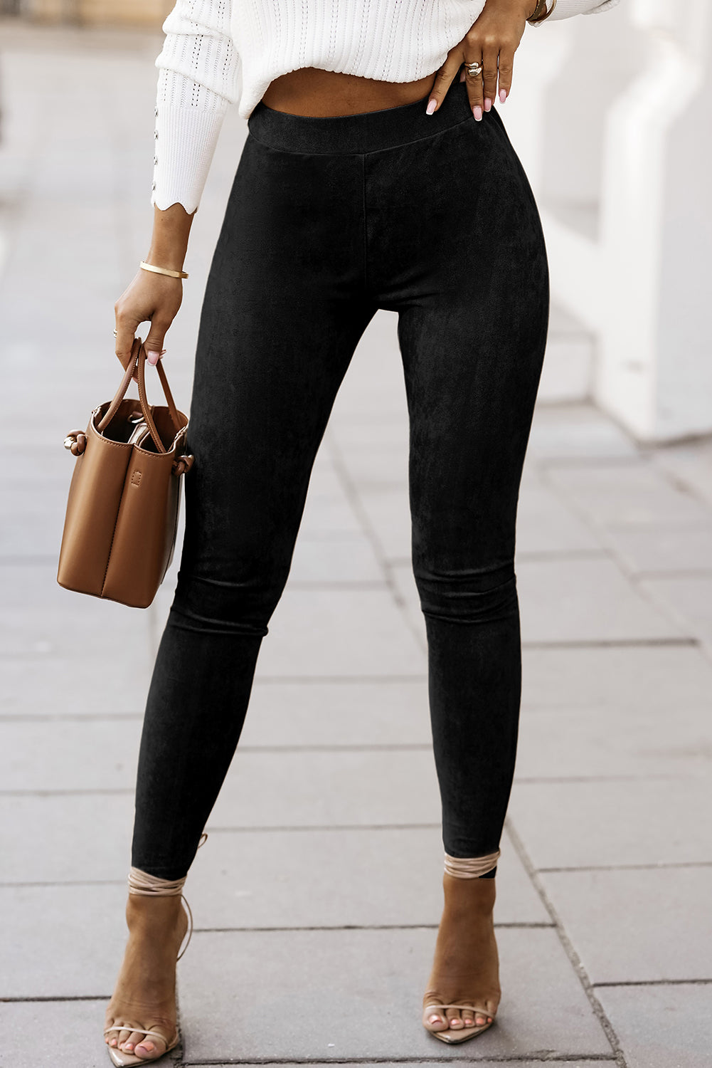 High Waist Skinny Leggings-Angel Casuals