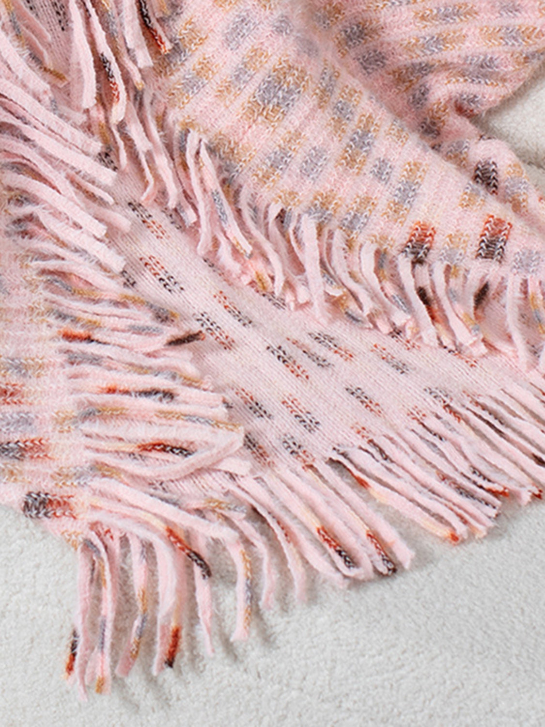 Fringe Open Front Half Sleeve Poncho-Angel Casuals