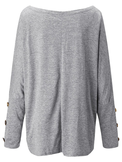 One Shoulder Long Sleeve T-Shirt-Angel Casuals