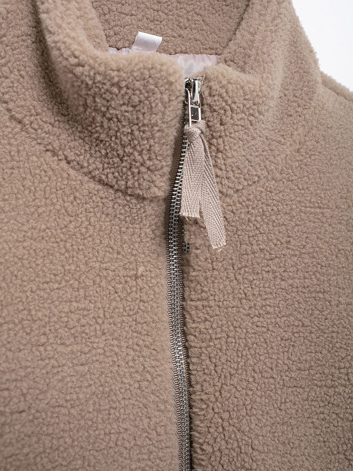 Turtleneck Zip Up Long Sleeve Plush Jacket-Angel Casuals