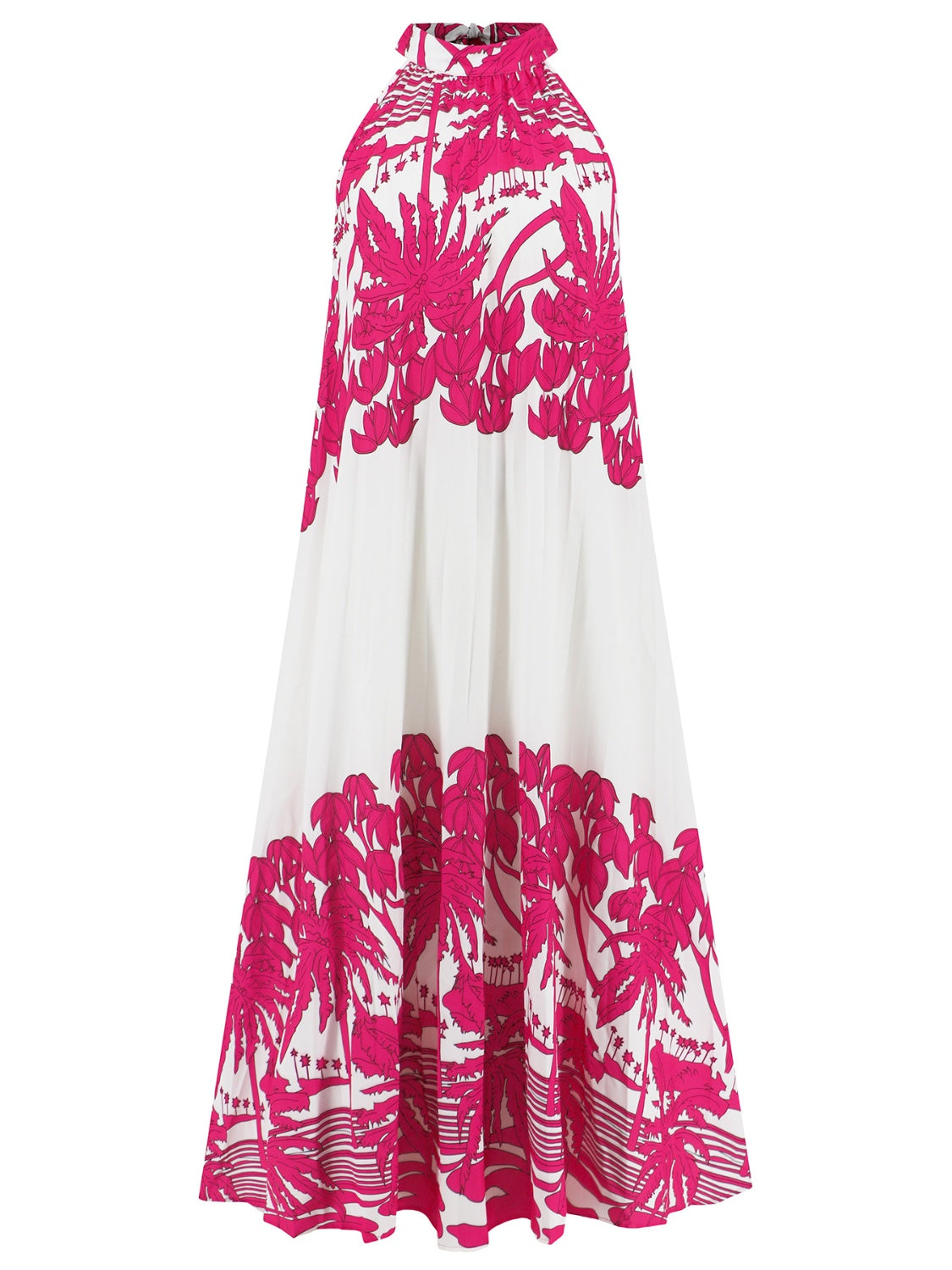 Tied Printed Sleeveless Midi Dress-Angel Casuals