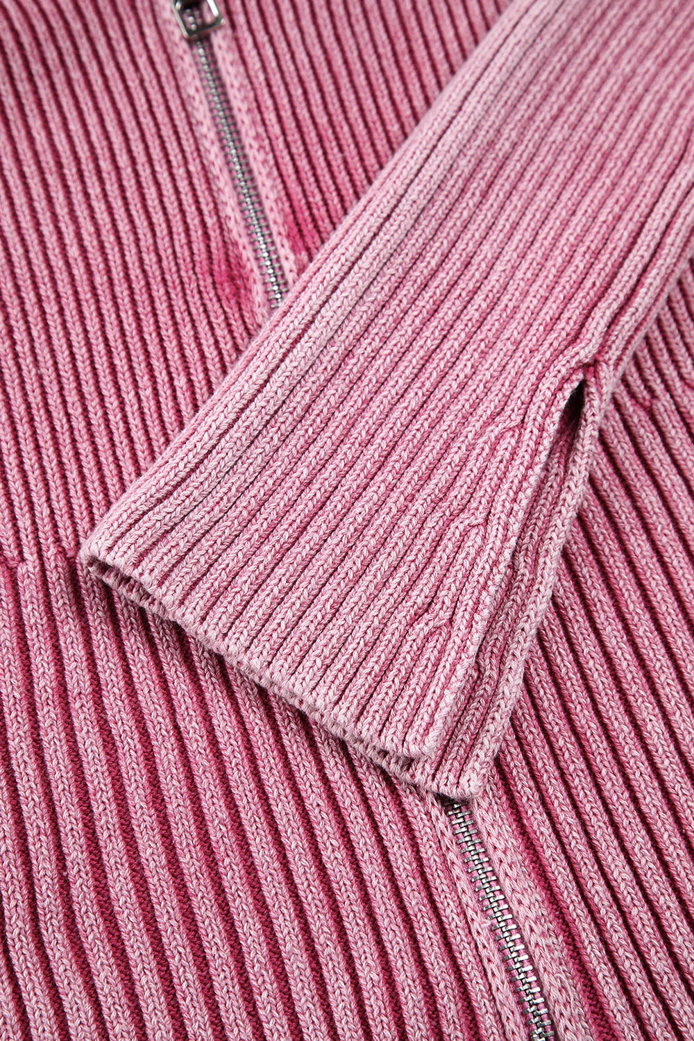 Double Take Ribbed Off-Shoulder Zip Up Long Sleeve Cardigan-Angel Casuals