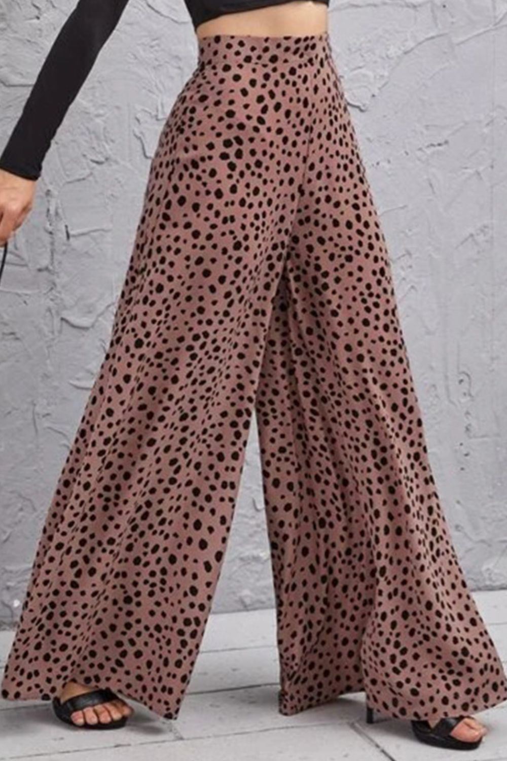 Animal Print High-Rise Culottes-Angel Casuals