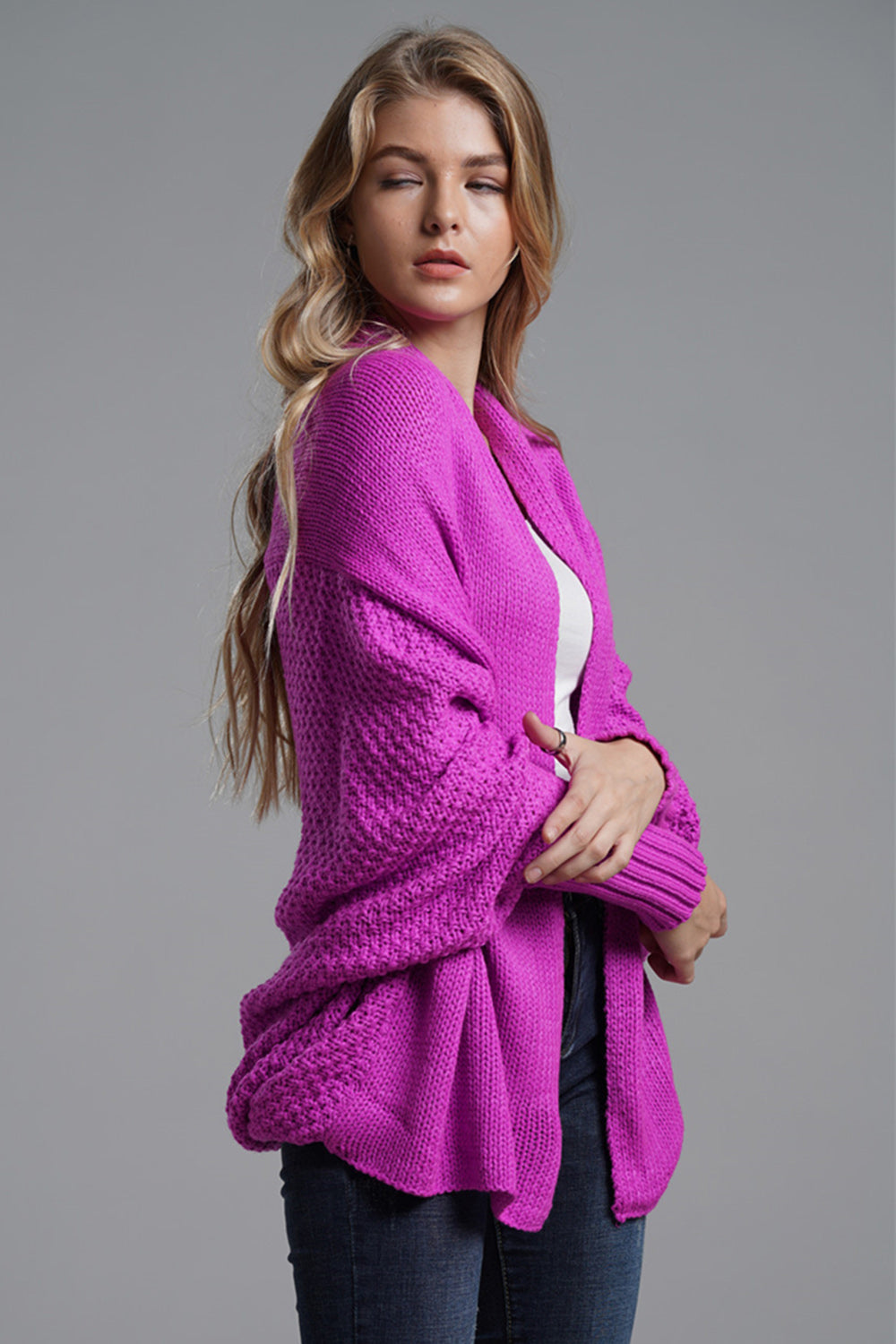 Open Front Batwing Sleeve Cardigan-Angel Casuals