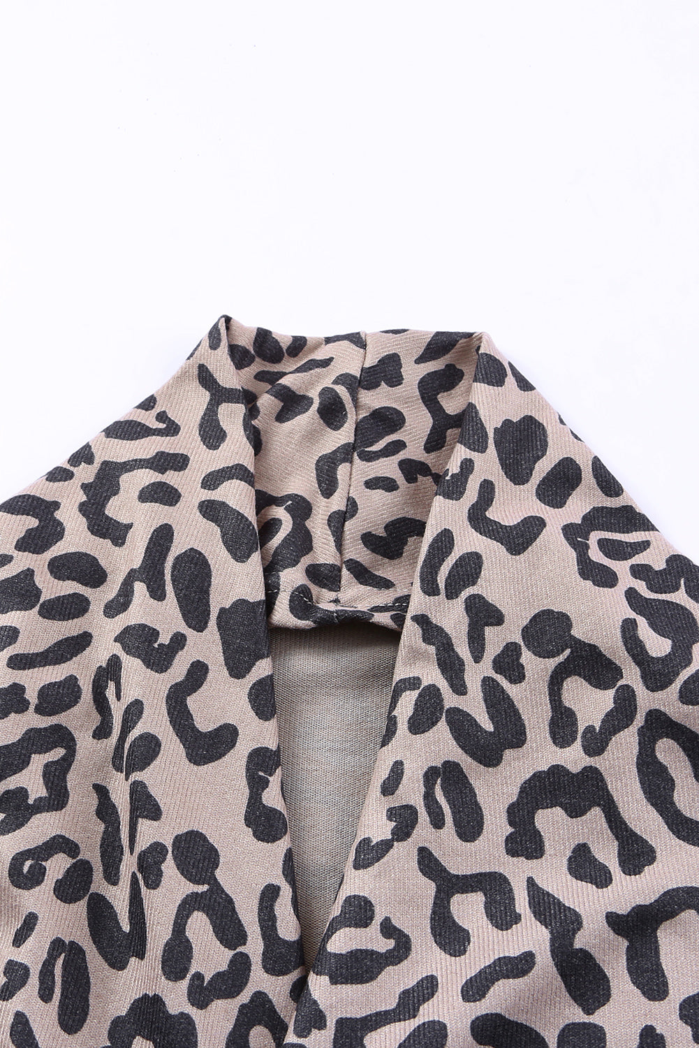 Leopard Open Front Long Sleeve Cover-Up-Angel Casuals