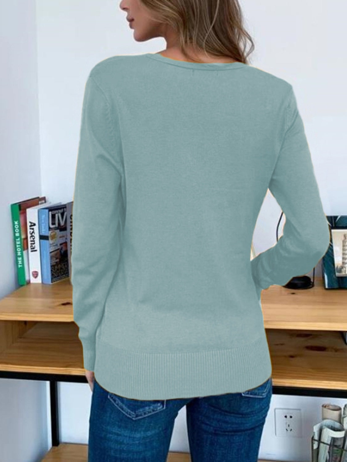Button Up Long Sleeve Cardigan-Angel Casuals