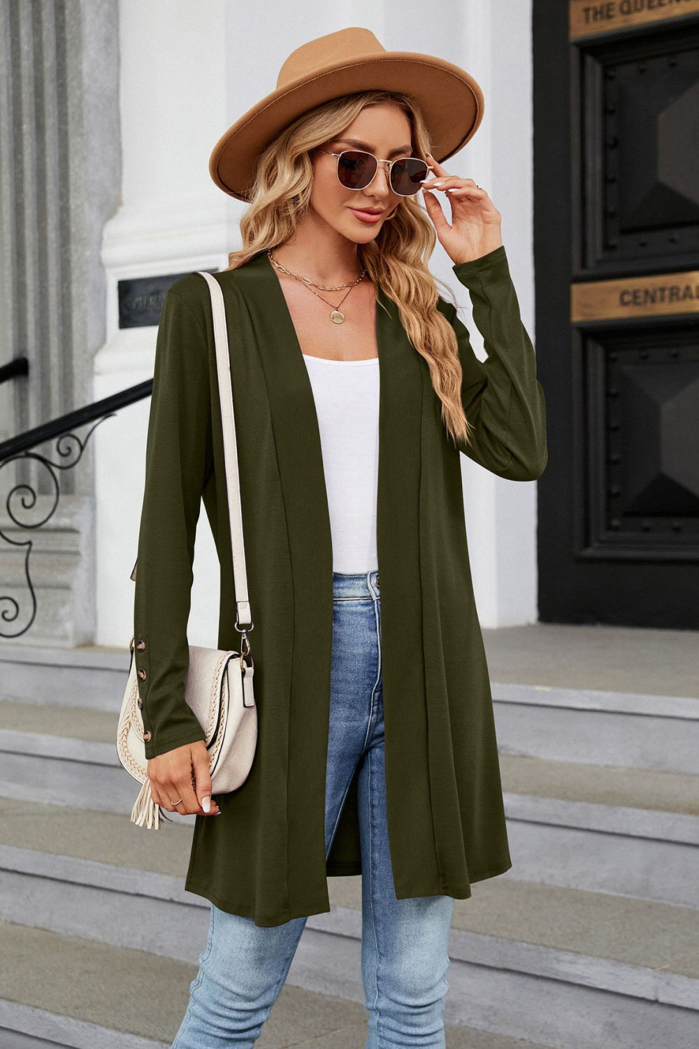 Long Sleeve Open Front Cardigan-Angel Casuals