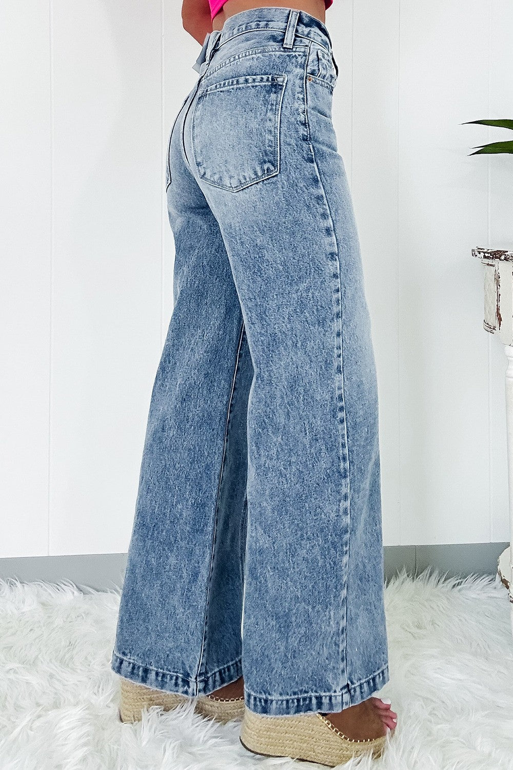 High Waist Wide Leg Jeans-Angel Casuals