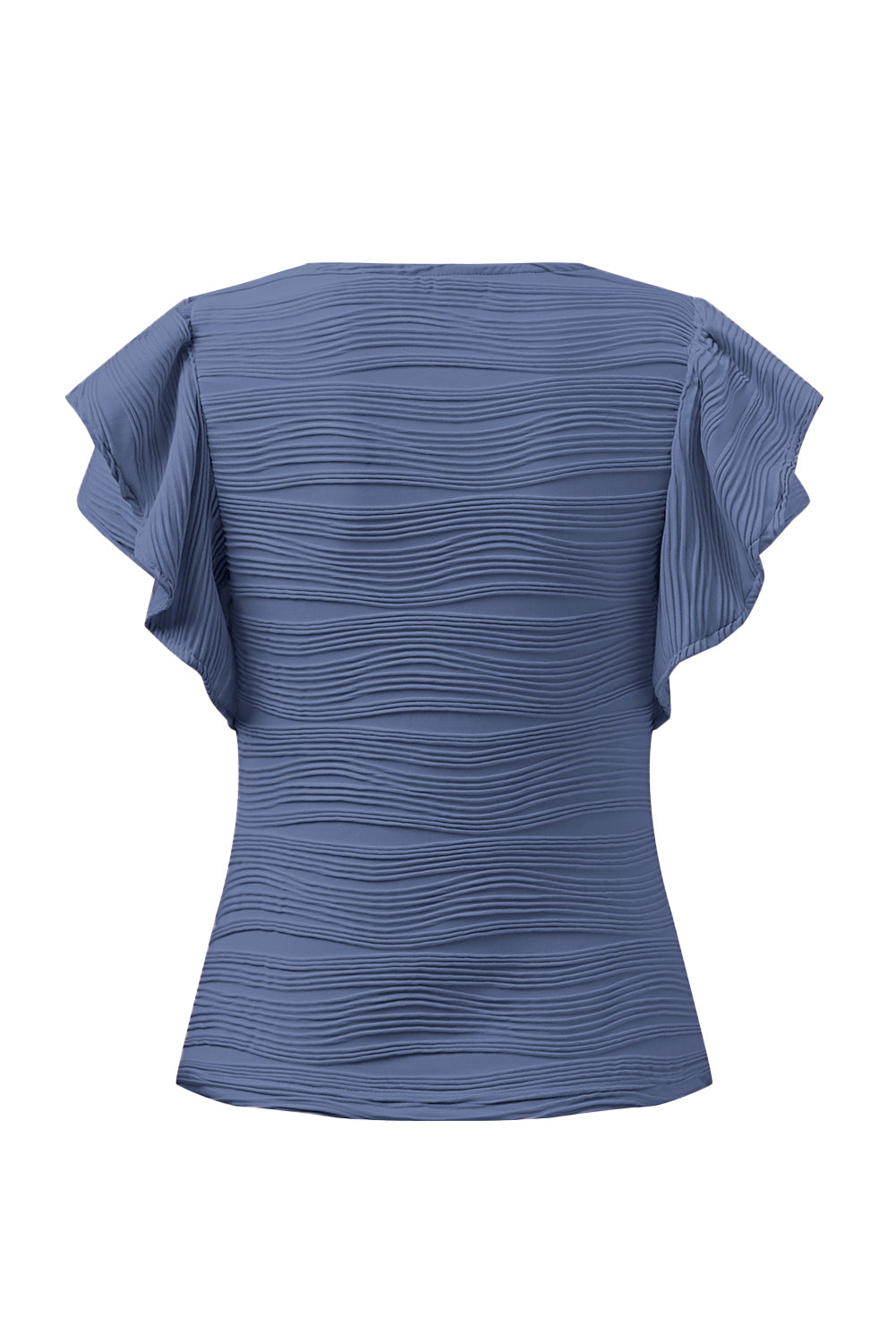 Textured Round Neck Cap Sleeve Top-Angel Casuals