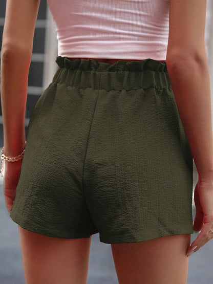 Tied High Waist Shorts with Pockets-Angel Casuals