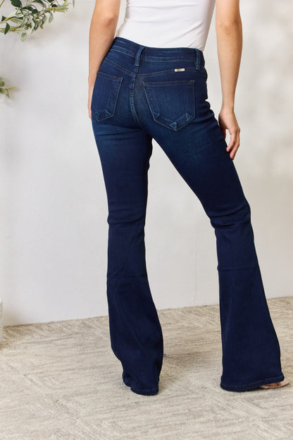 Kancan Full Size Mid Rise Flare Jeans-Angel Casuals