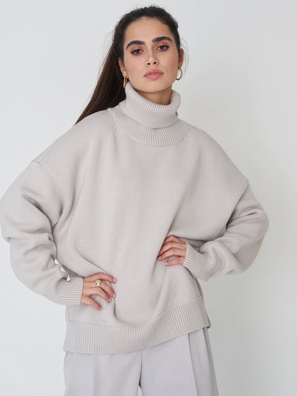 Turtleneck Long Sleeve Sweater-Angel Casuals