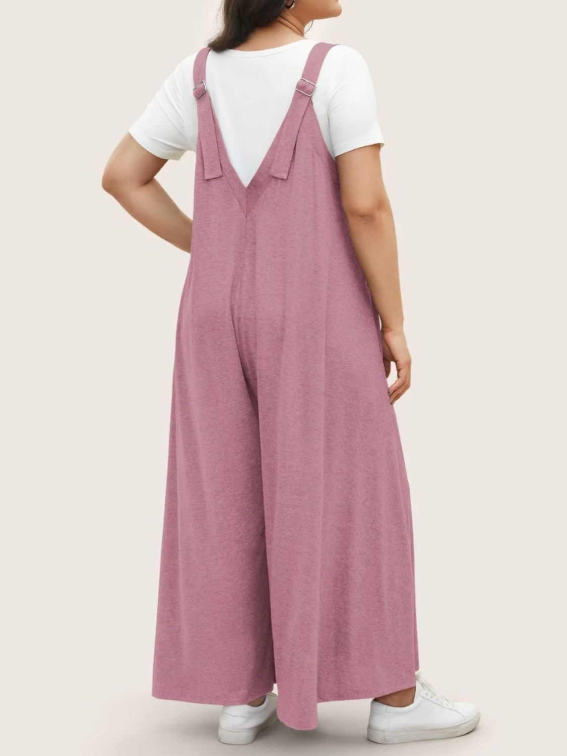 Full Size Pocketed Wide Leg Overalls-Angel Casuals