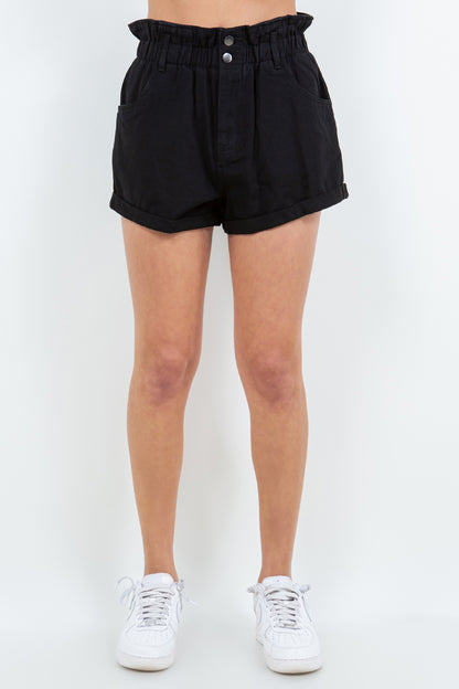 American Bazi High Waist Paper Bag Shorts-Angel Casuals