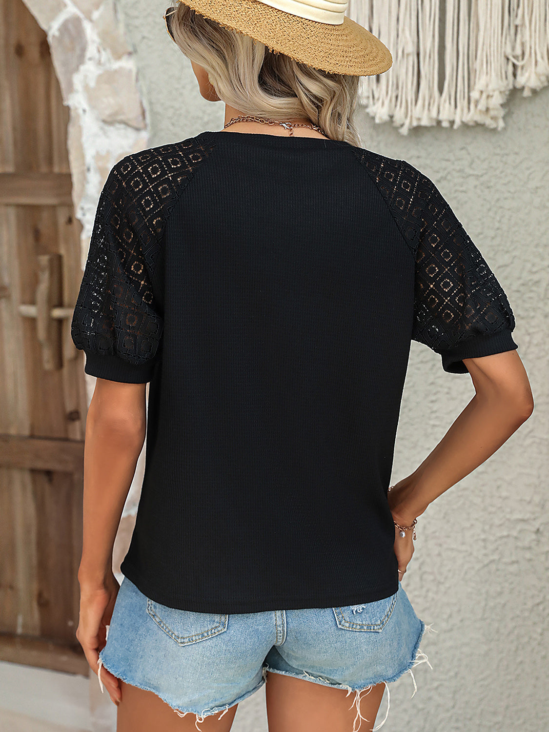 Round Neck Short Sleeve Top-Angel Casuals