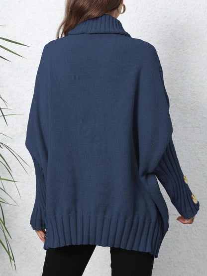 Turtleneck Long Sleeve Sweater-Angel Casuals