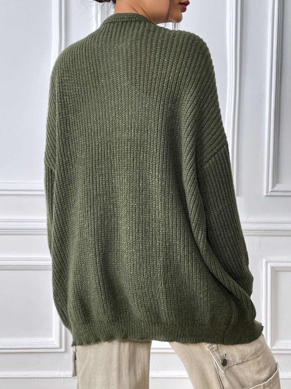 Open Front Long Sleeve Cardigan-Angel Casuals