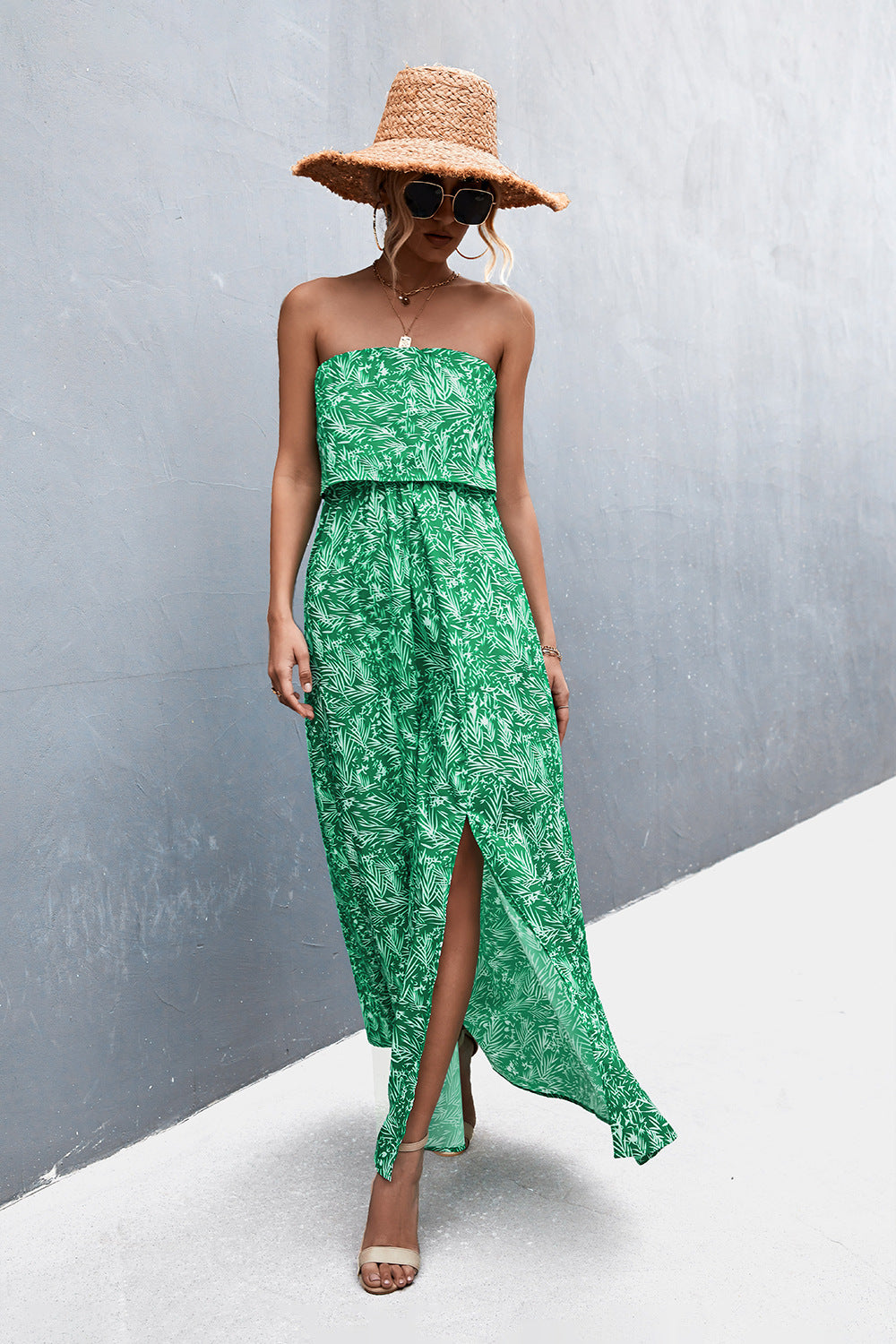 Strapless Split Maxi Dress-Angel Casuals