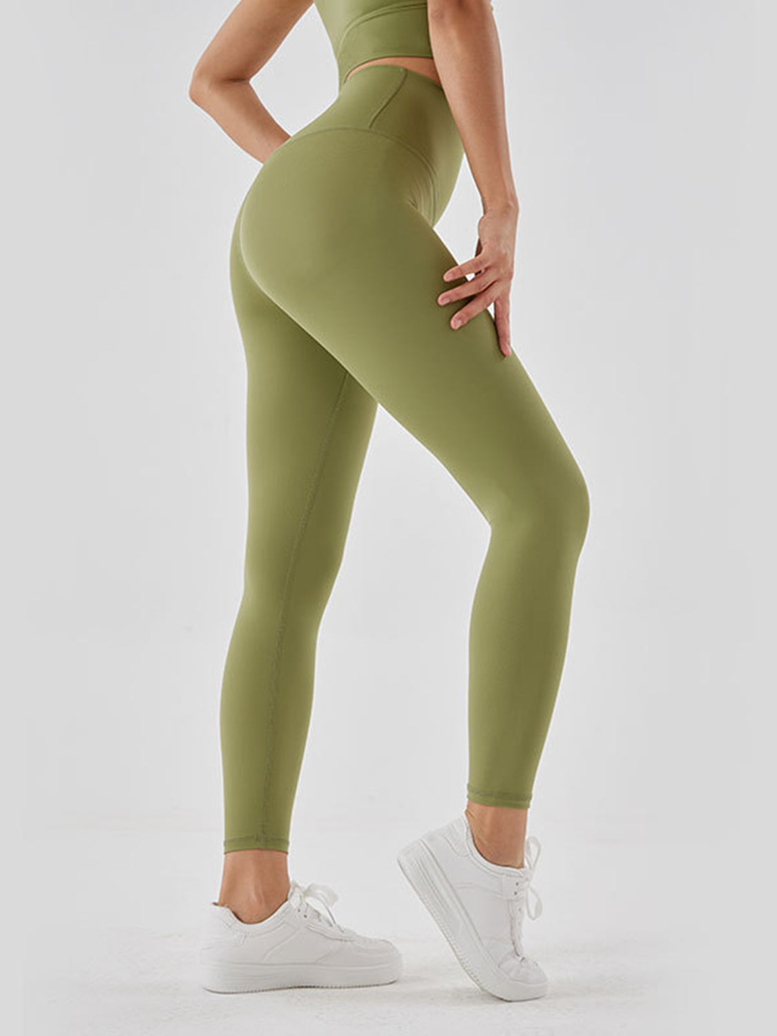 Wide Waistband Sports Leggings-Angel Casuals