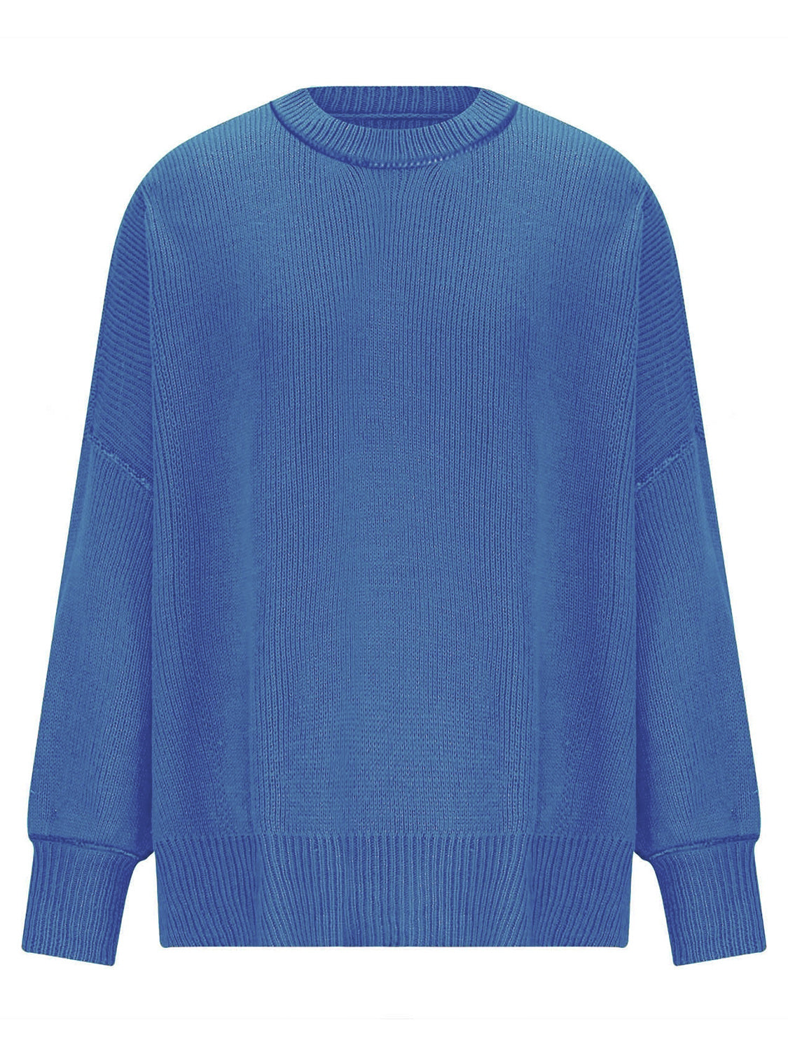 Round Neck Long Sleeve Sweater-Angel Casuals