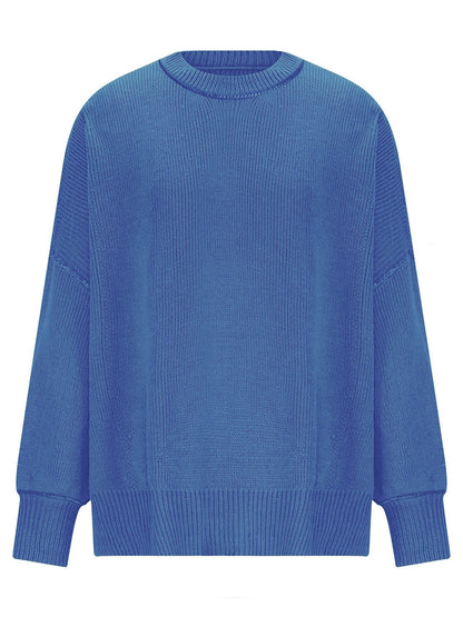 Round Neck Long Sleeve Sweater-Angel Casuals