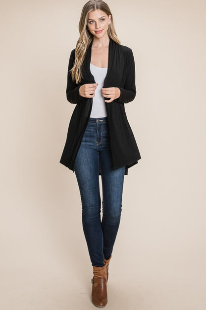 BOMBOM Open Front Long Sleeve Cardigan-Angel Casuals